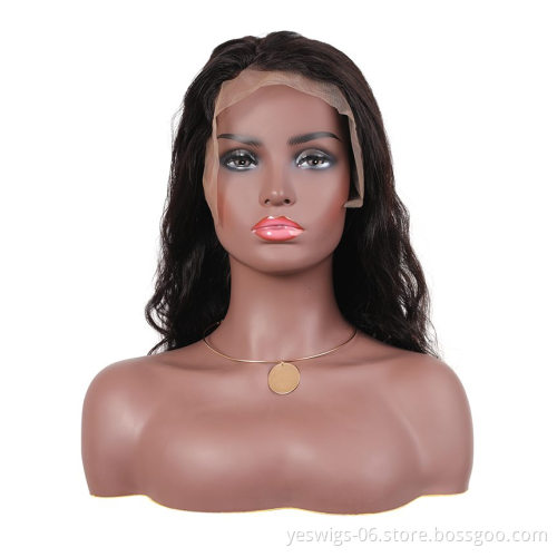 Cheap Brazilian Virgin Hair 13*4 Lace Front Wig, Natural Color Water Wave Remy Hair Wig For Black Women